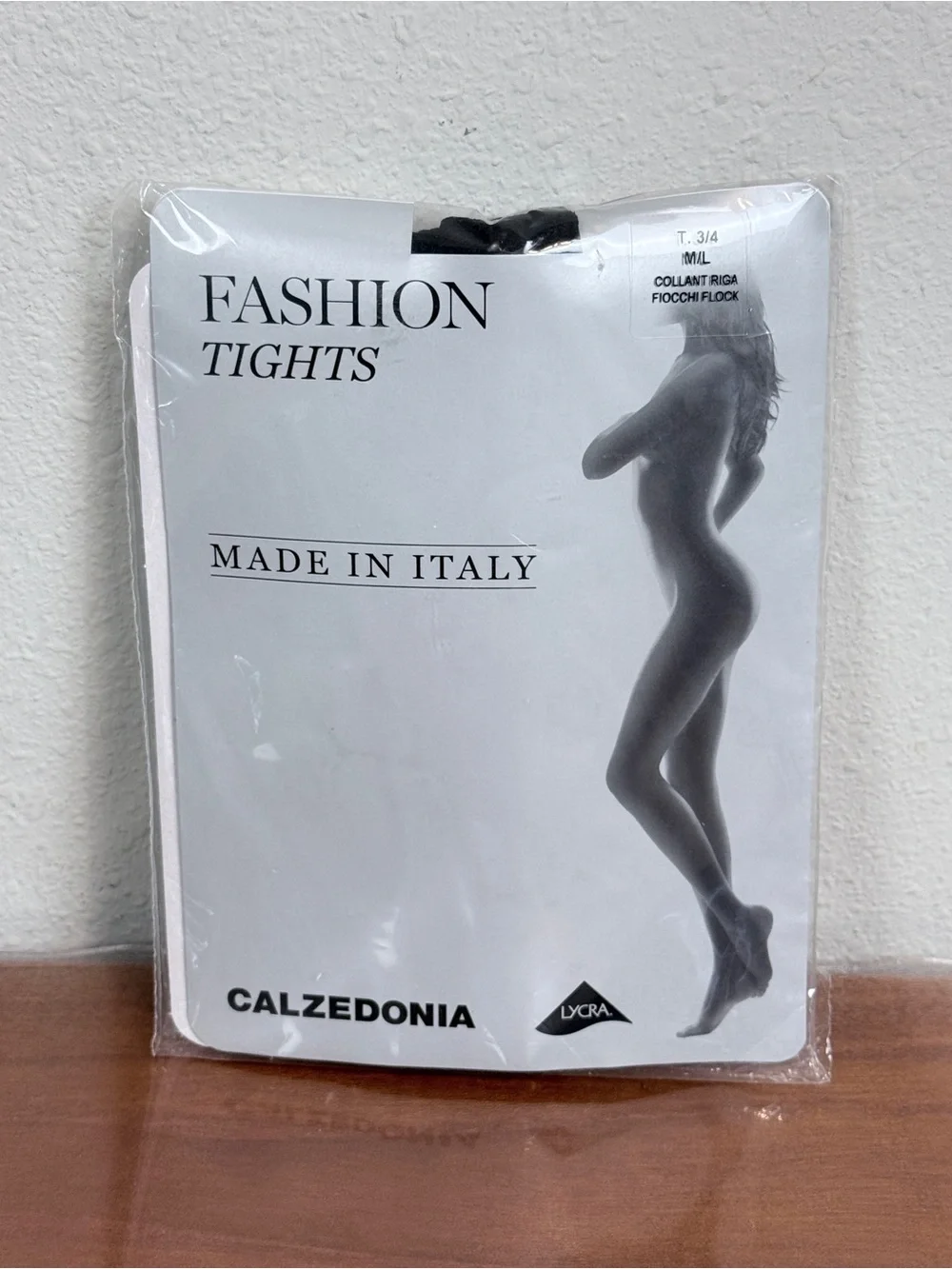 Calzedonia Black Sheer with Back Seams & Bows Tights M/L